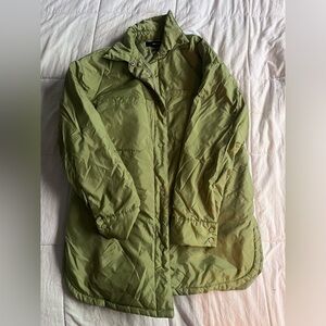 Green rain jacket